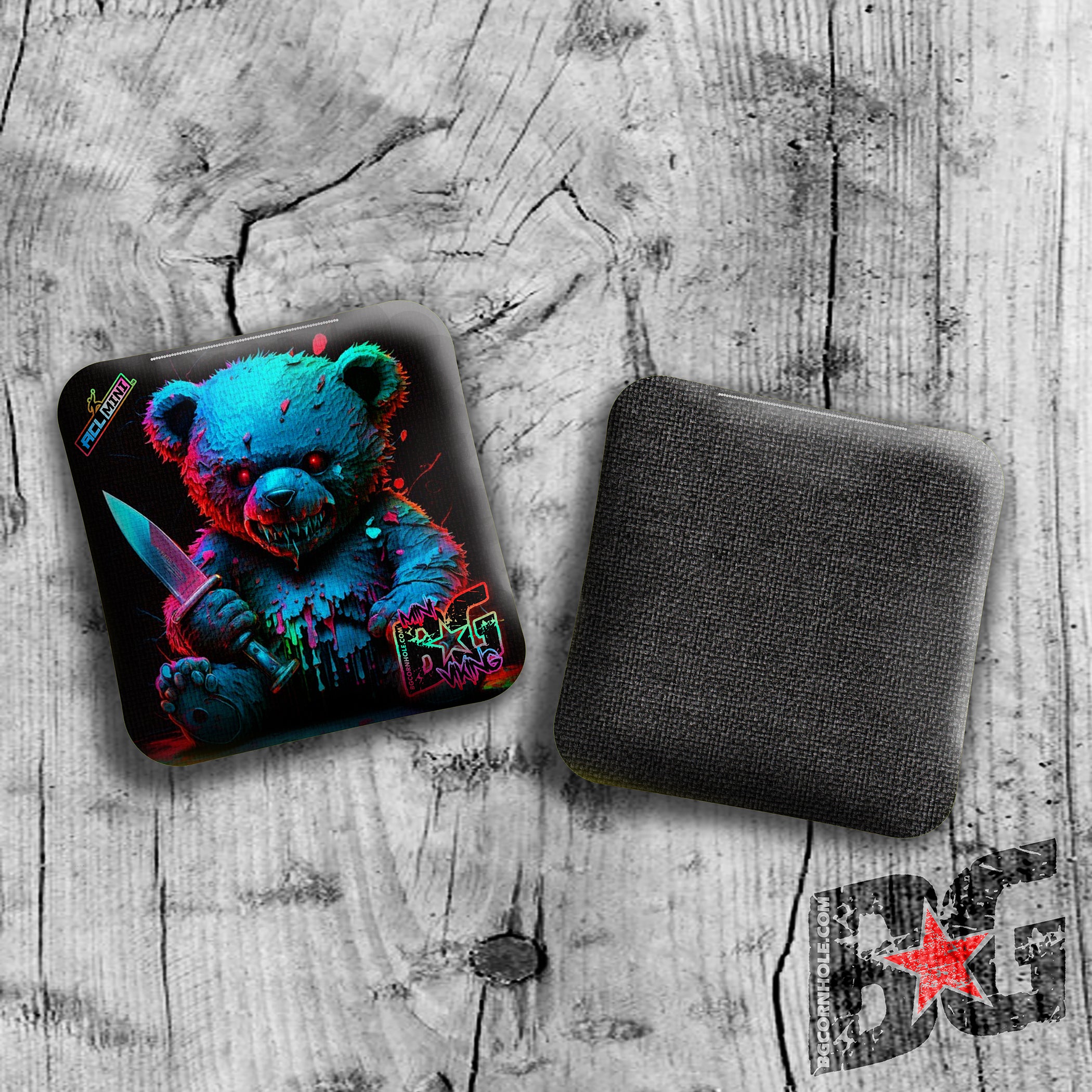 MULTIPLE BAG TYPES - BG MAD TEDDY 4" Mini Cornhole Bags- Set of 4 Bags