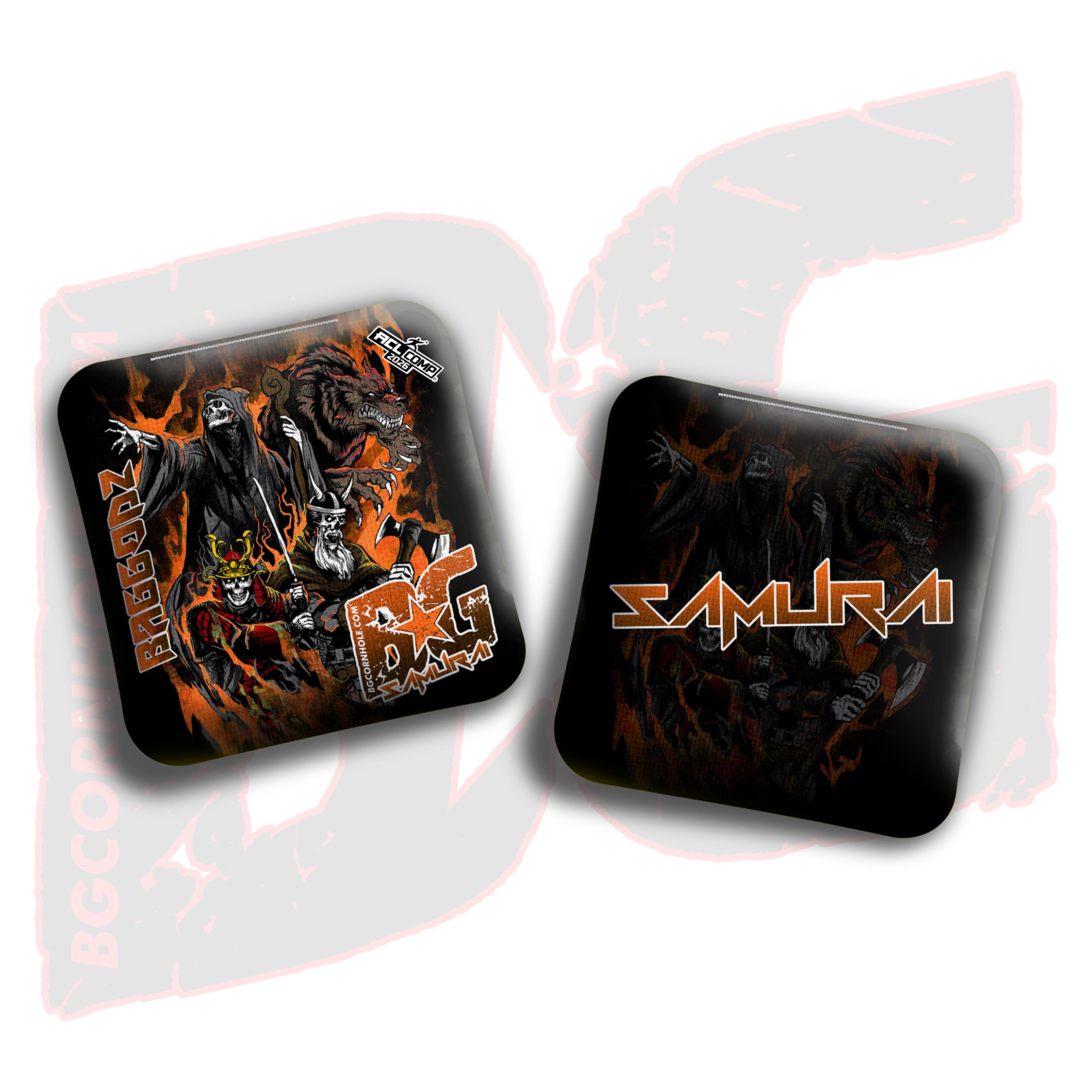 2026 BG Comp Samurai - "Rock Godz" - ACL Comp Stamped Cornhole Bags - SET OF 4 BAGS