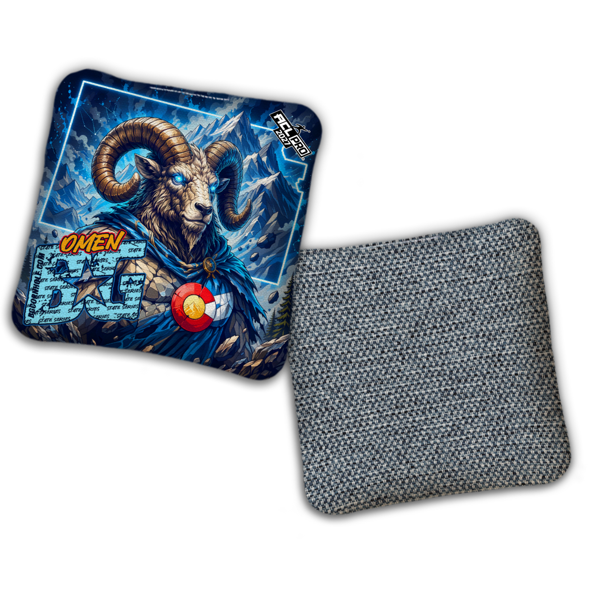 2027 BG Multiple Bag Models "Colorado Alpine Ram" - ACL Pro Stamped Cornhole Bags - SET OF 4 BAGS