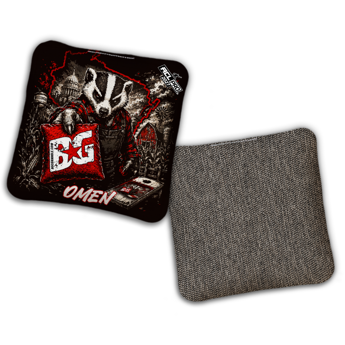 2027 BG Multiple Bag Models "Wisconsin Badger State Bagger" - ACL Pro Stamped Cornhole Bags - SET OF 4 BAGS