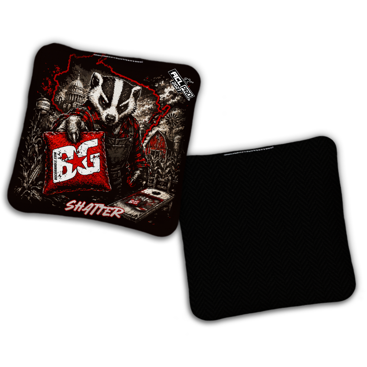 2027 BG Multiple Bag Models "Wisconsin Badger State Bagger" - ACL Pro Stamped Cornhole Bags - SET OF 4 BAGS