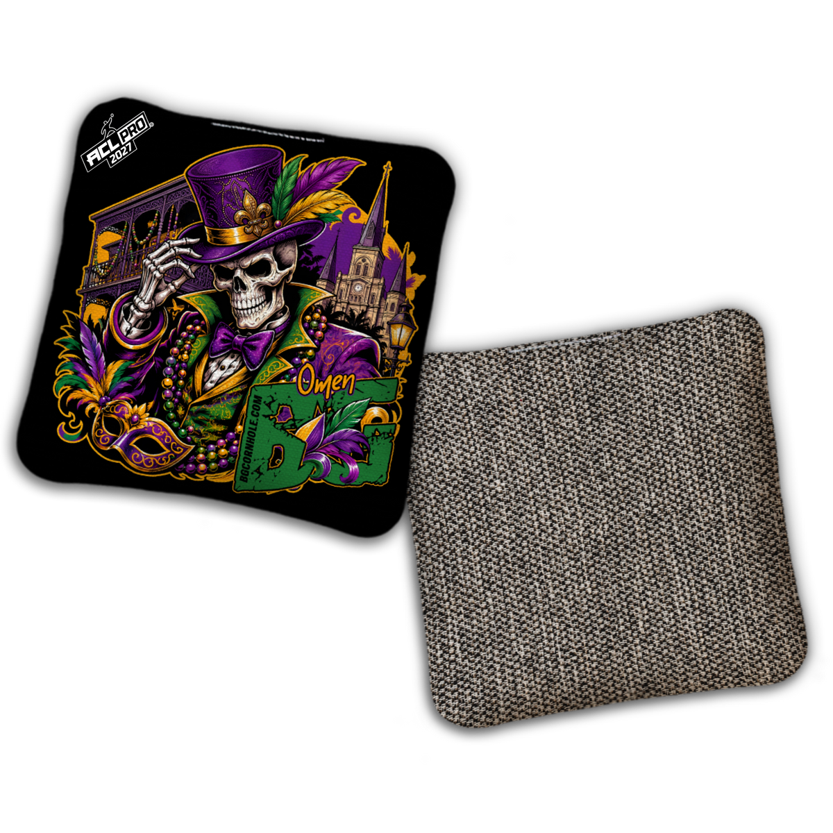 2027 BG "Louisiana Bourbon Street" - ACL Pro Stamped Cornhole Bags - SET OF 4 BAGS