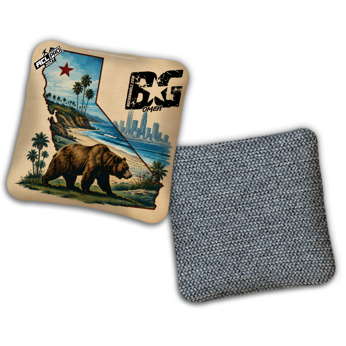 2027 BG Multiple Bag Models "California Bear" - ACL Pro Stamped Cornhole Bags - SET OF 4 BAGS