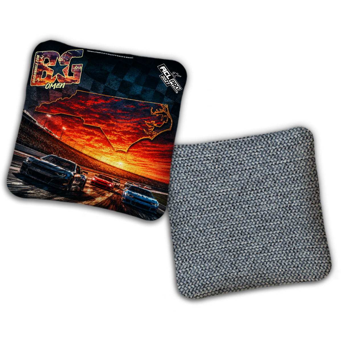 2027 BG Multiple Bag Models "North Carolina Checkered Flag" - ACL Pro Stamped Cornhole Bags - SET OF 4 BAGS