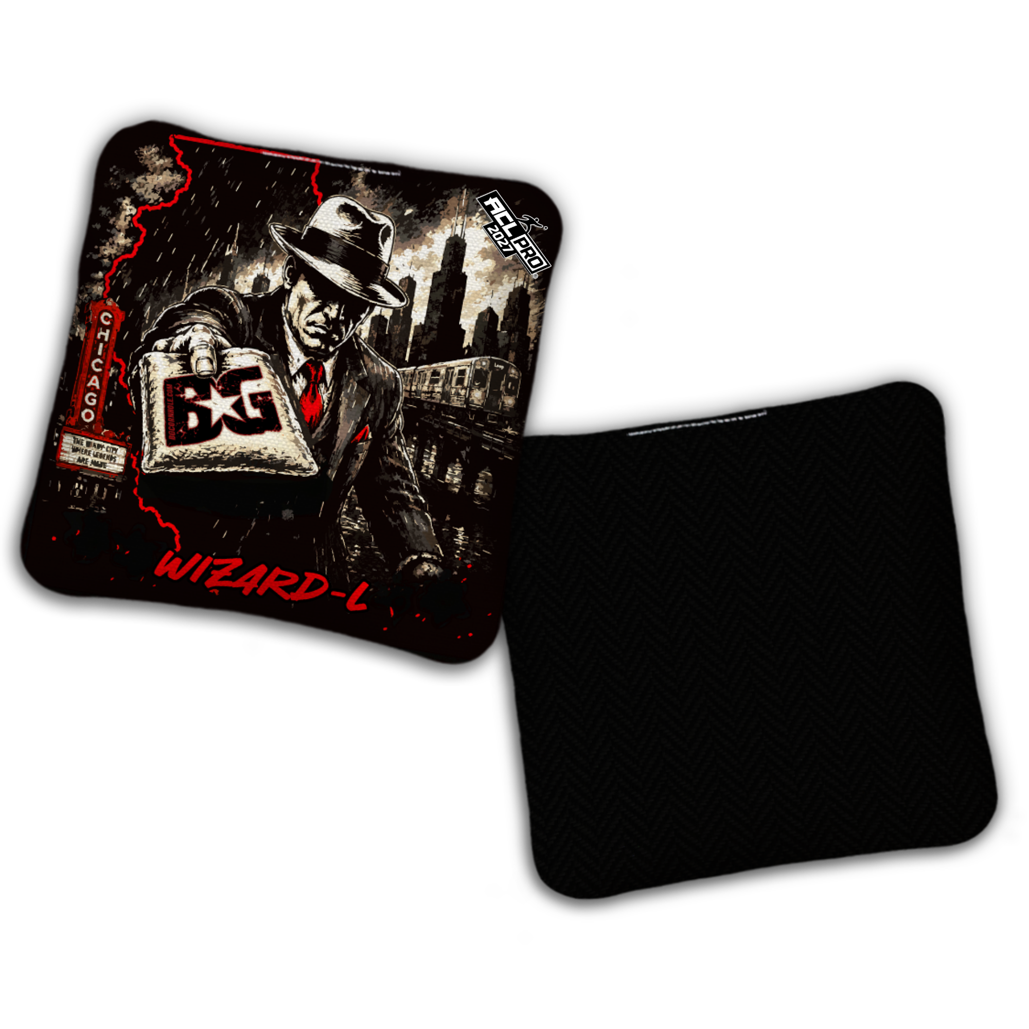 2027 BG Multiple Bag Models "Chicago Hitman" - ACL Pro Stamped Cornhole Bags - SET OF 4 BAGS