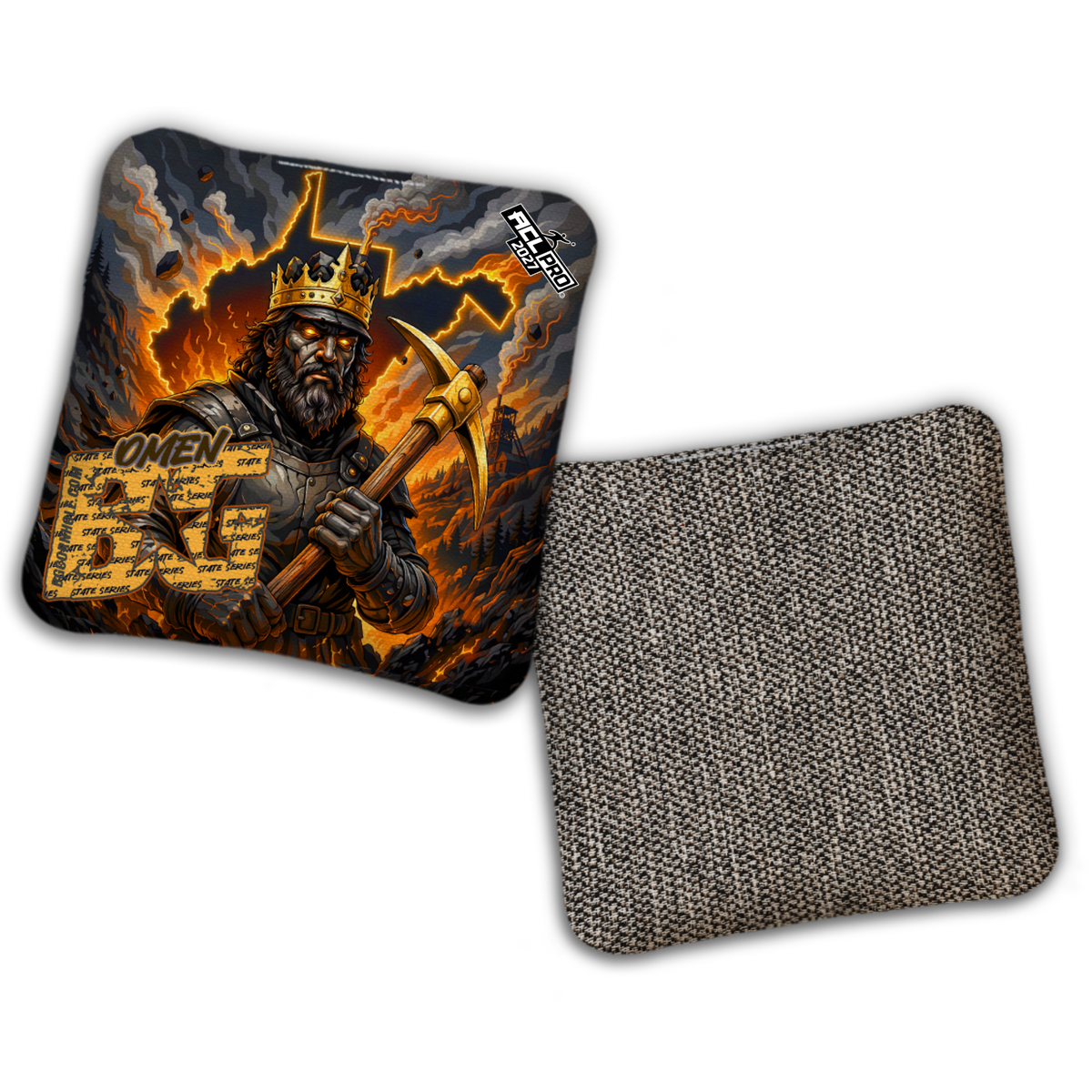 2027 BG Multiple Bag Models "West Virginia Coal King" - ACL Pro Stamped Cornhole Bags - SET OF 4 BAGS