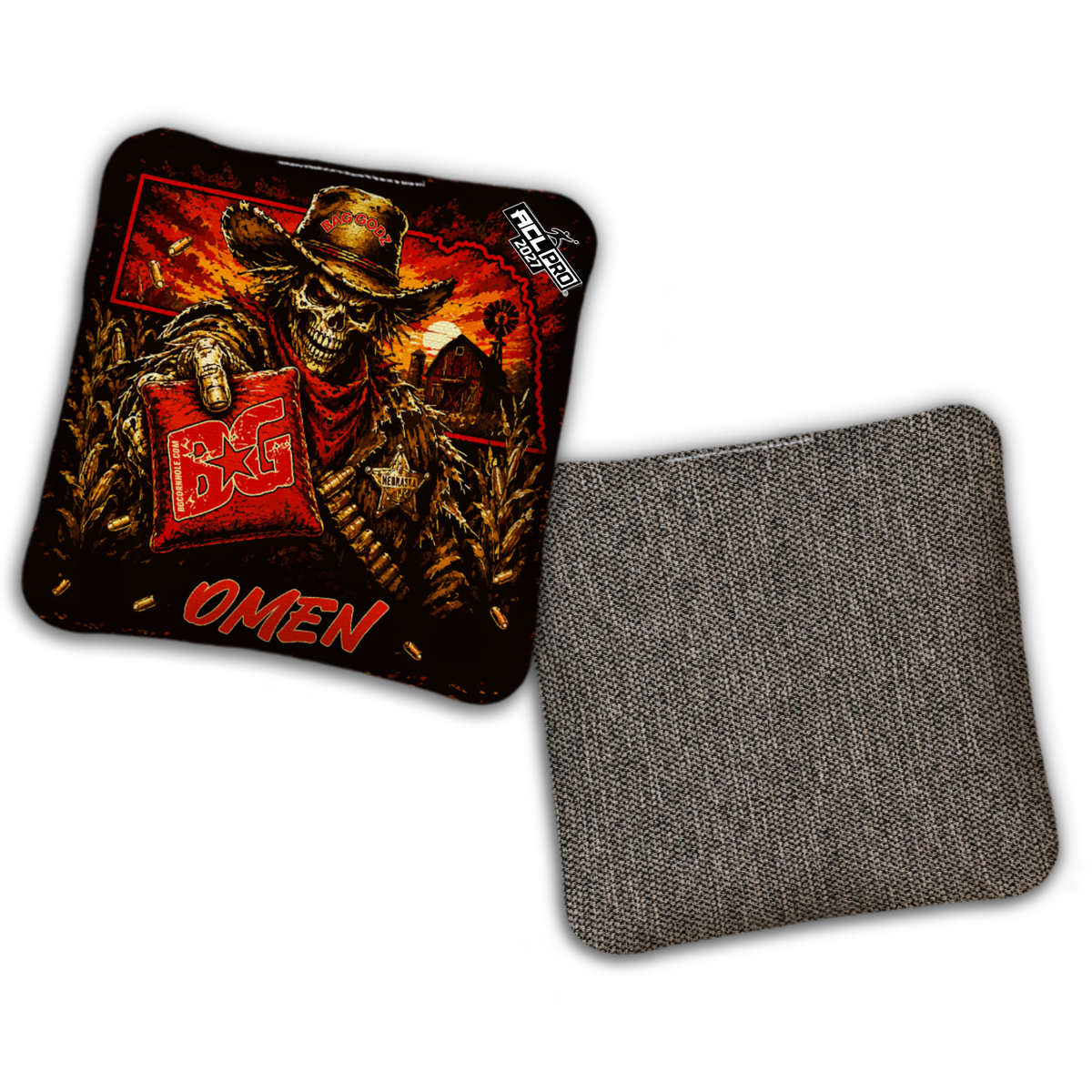 2027 BG Multiple Bag Models "Nebraska Cornhole Outlaw" - ACL Pro Stamped Cornhole Bags - SET OF 4 BAGS