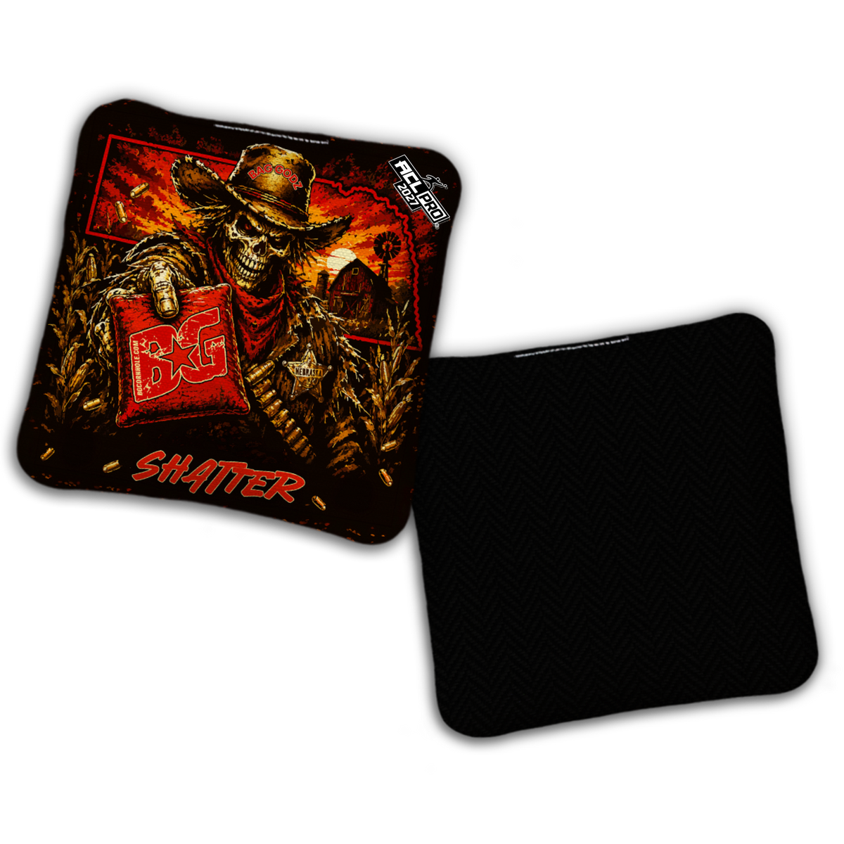 2027 BG Multiple Bag Models "Nebraska Cornhole Outlaw" - ACL Pro Stamped Cornhole Bags - SET OF 4 BAGS