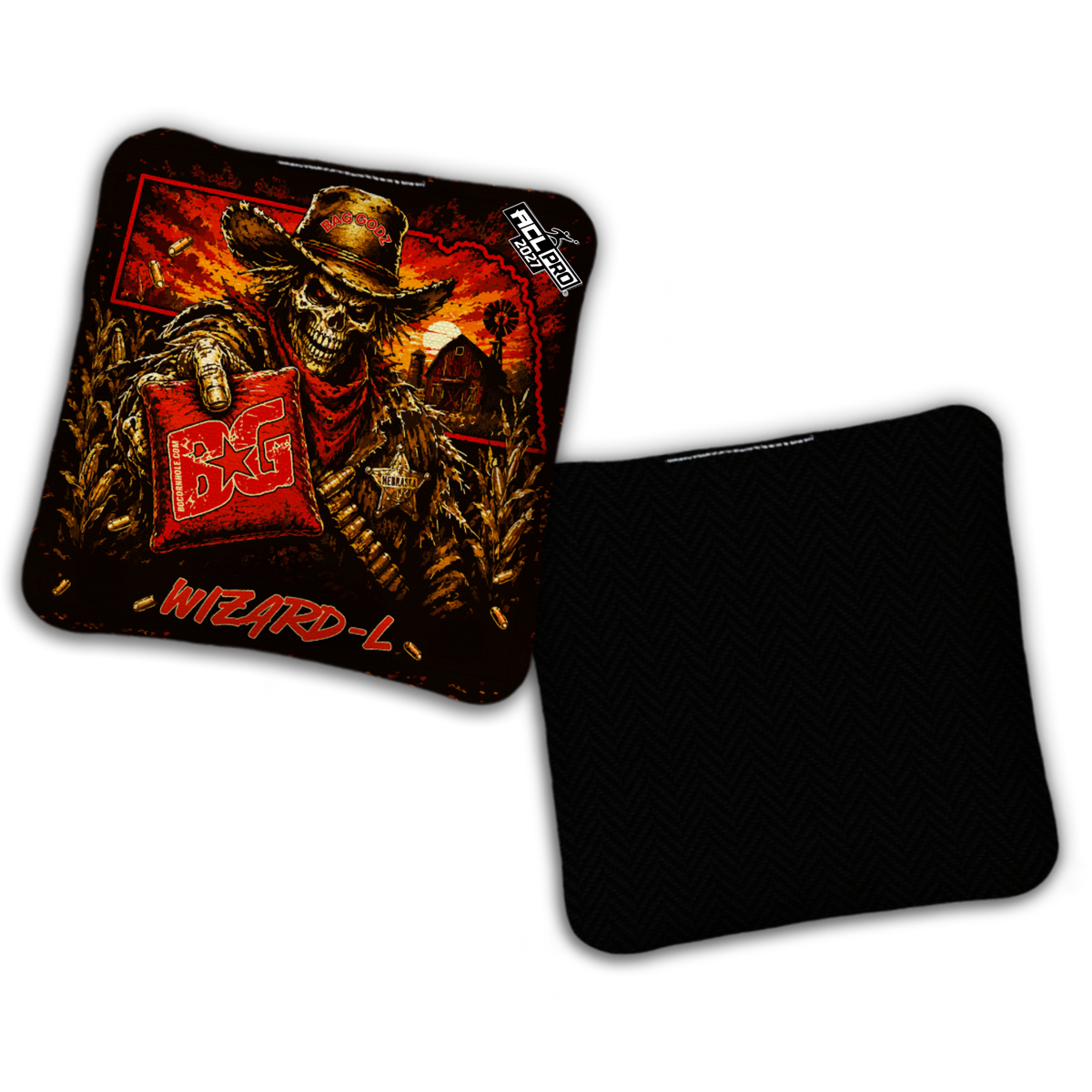 2027 BG Multiple Bag Models "Nebraska Cornhole Outlaw" - ACL Pro Stamped Cornhole Bags - SET OF 4 BAGS