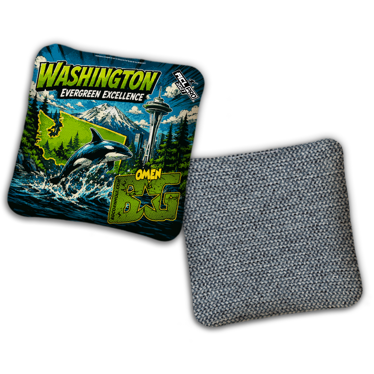 2027 BG Multiple Bag Models "Washington Evergreen Excellence" - ACL Pro Stamped Cornhole Bags - SET OF 4 BAGS
