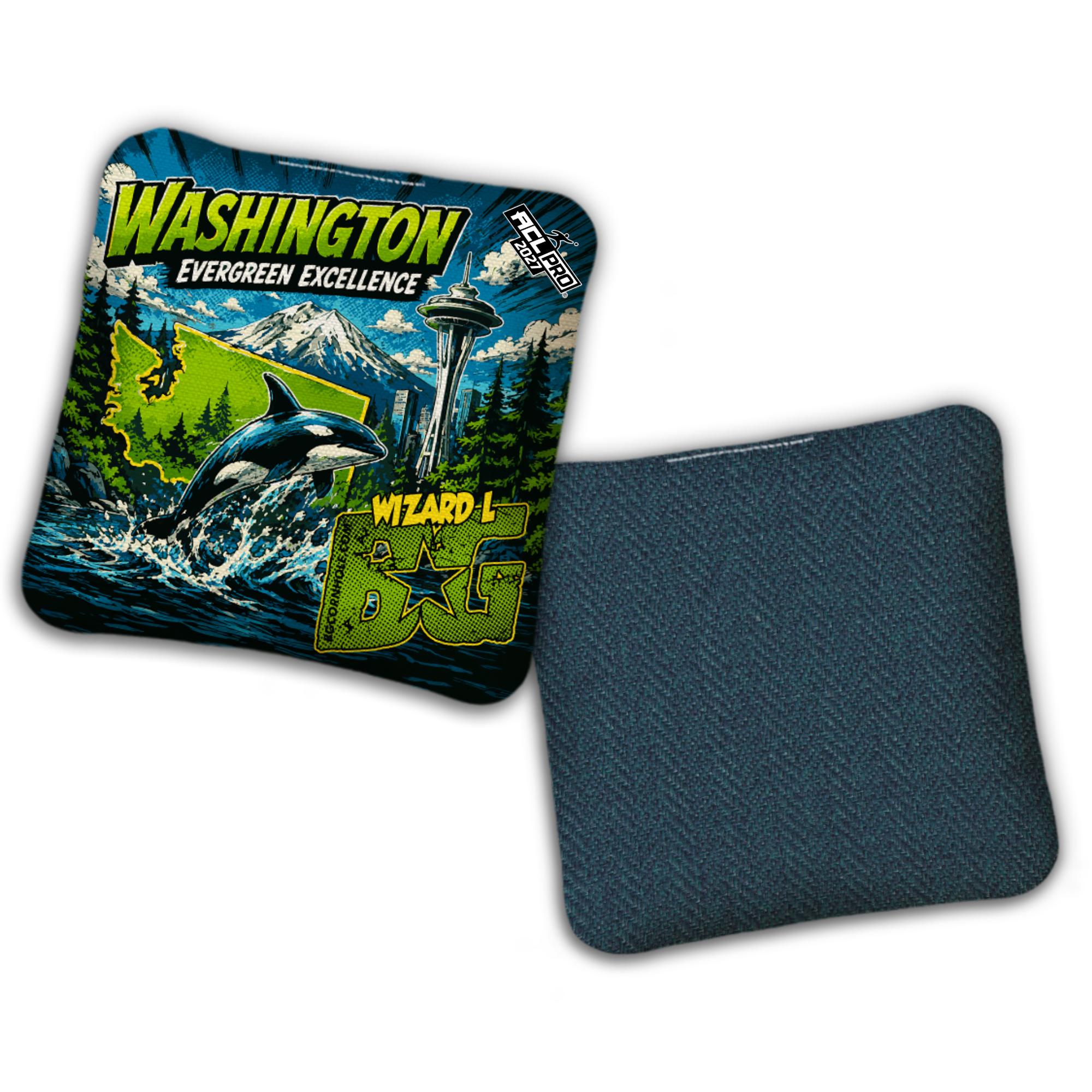 2027 BG Multiple Bag Models "EVERGREEN EXCELLENCE WA" - ACL Pro Stamped Cornhole Bags - SET OF 4 BAGS