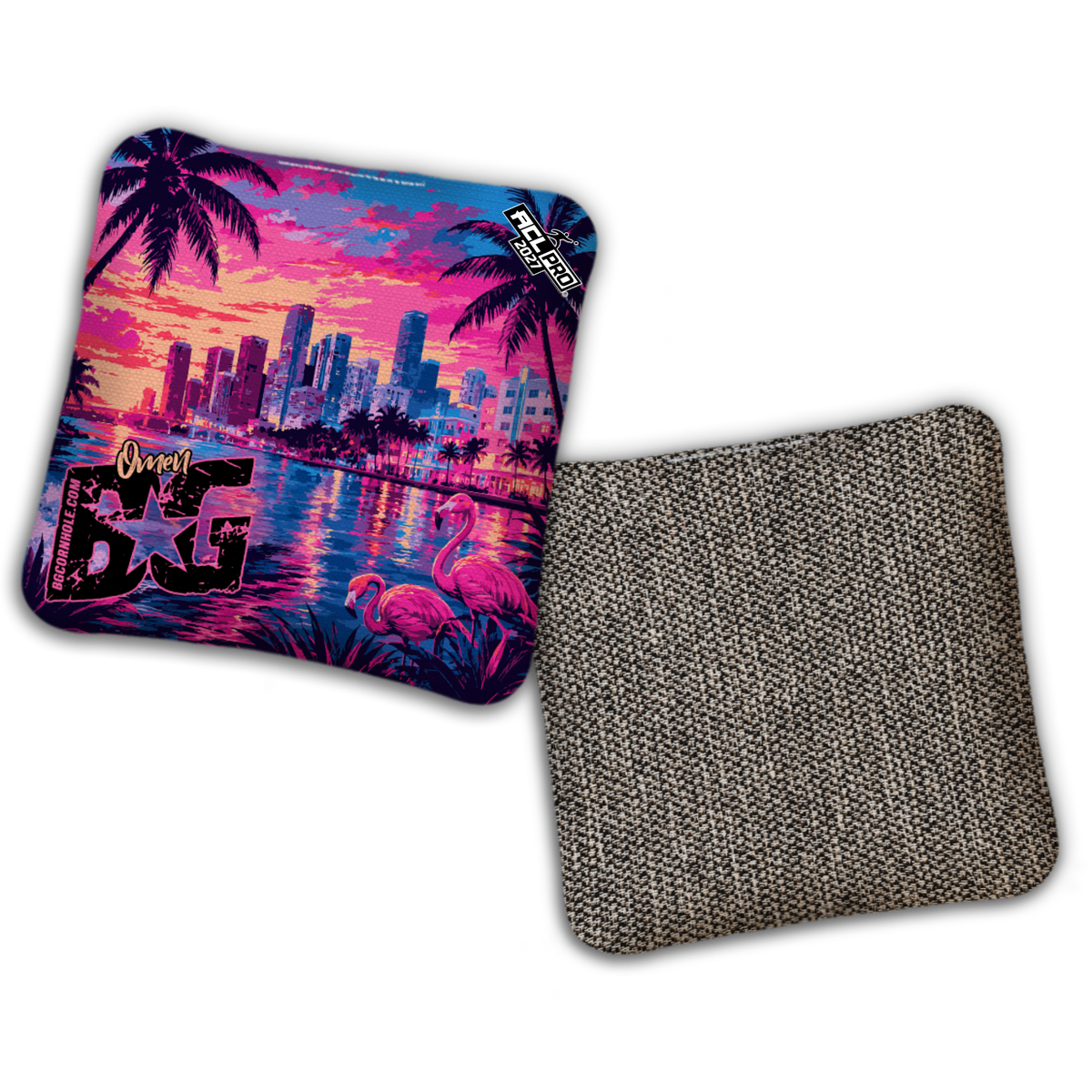 2027 BG Multiple Bag Models "Florida Miami Vibes" - ACL Pro Stamped Cornhole Bags - SET OF 4 BAGS