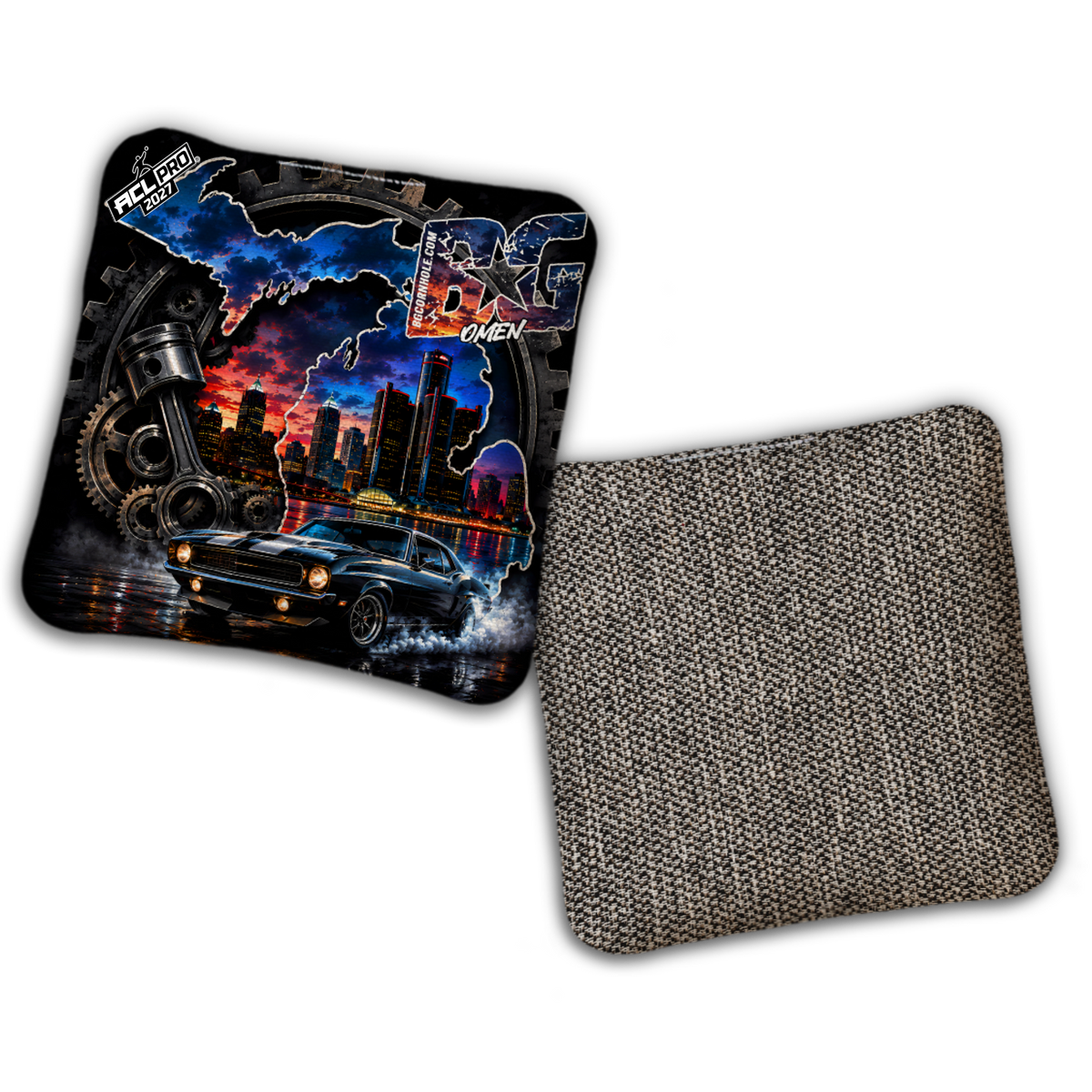 2027 BG Multiple Bag Models "Michigan Motor City" - ACL Pro Stamped Cornhole Bags - SET OF 4 BAGS