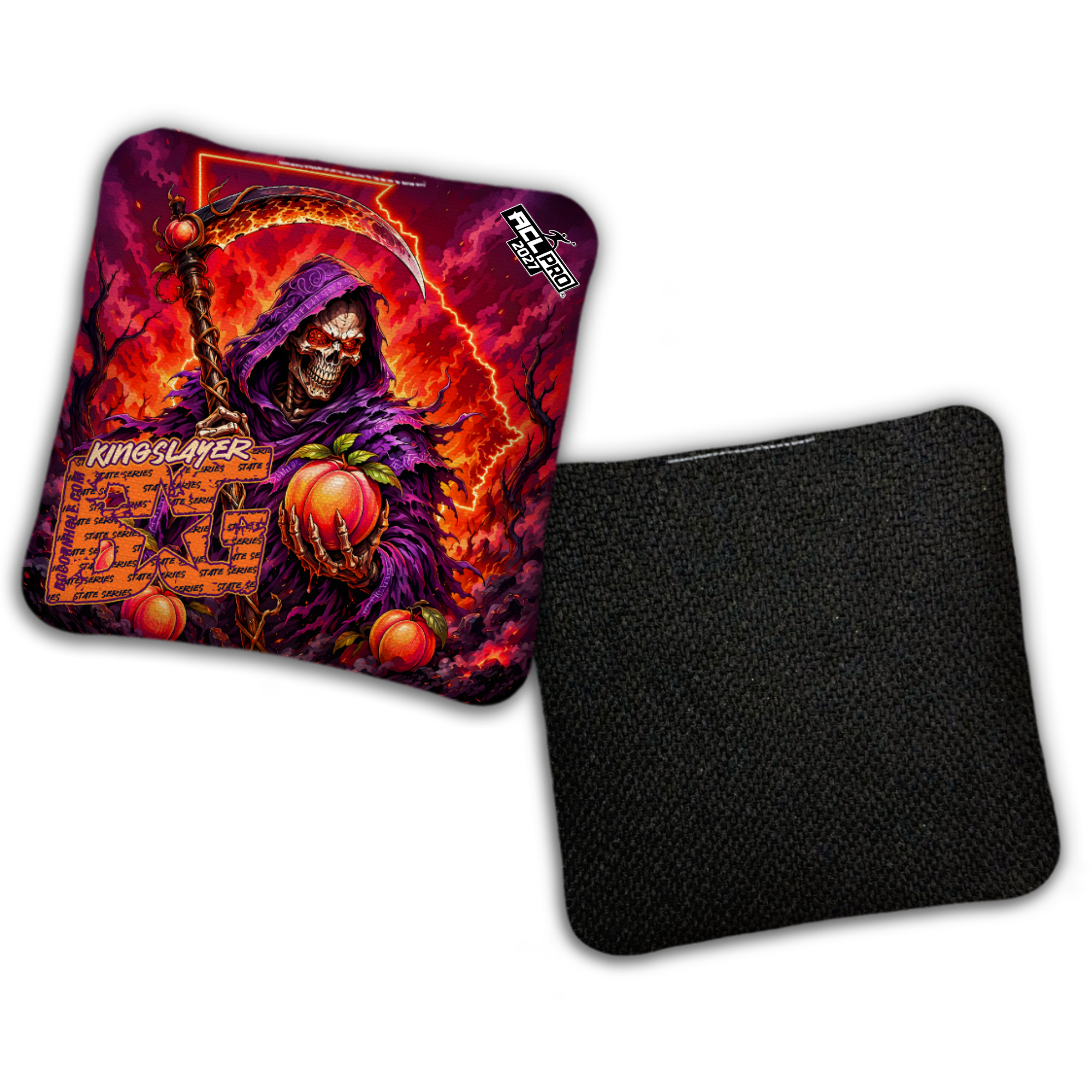 2027 BG Multiple Bag Models "PEACH REAPER" - ACL Pro Stamped Cornhole Bags - SET OF 4 BAGS
