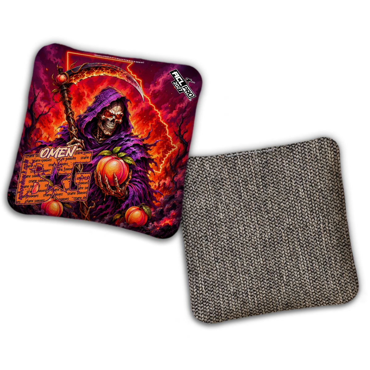 2027 BG Multiple Bag Models "Georgia Peach Reaper" - ACL Pro Stamped Cornhole Bags - SET OF 4 BAGS