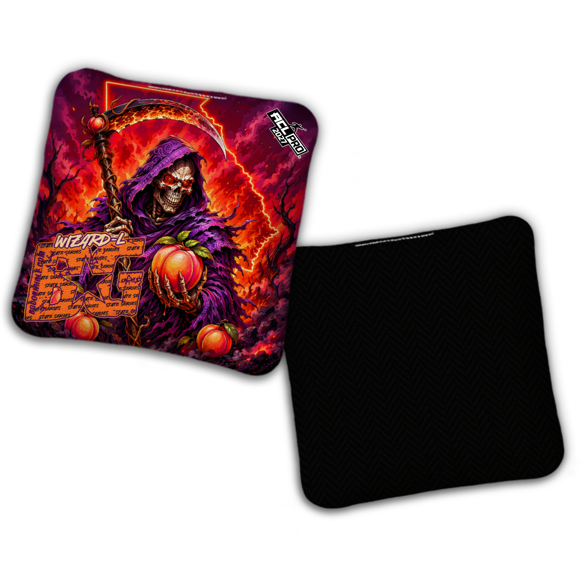 2027 BG Multiple Bag Models "PEACH REAPER" - ACL Pro Stamped Cornhole Bags - SET OF 4 BAGS