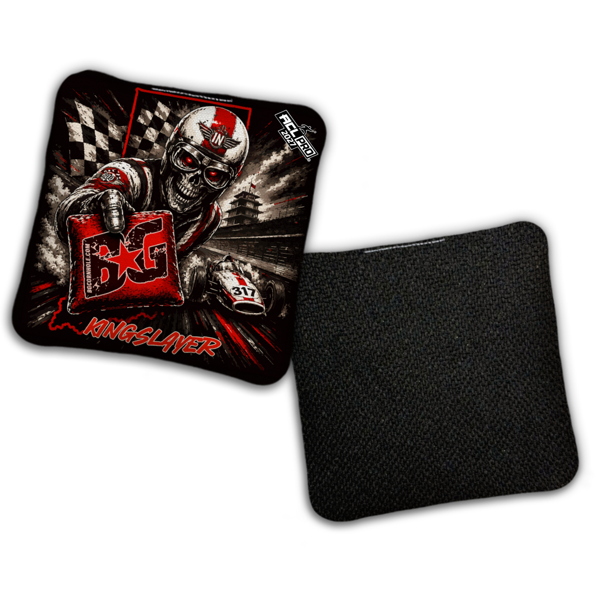 2027 BG Multiple Bag Models "Indiana Speed Demon" - ACL Pro Stamped Cornhole Bags - SET OF 4 BAGS