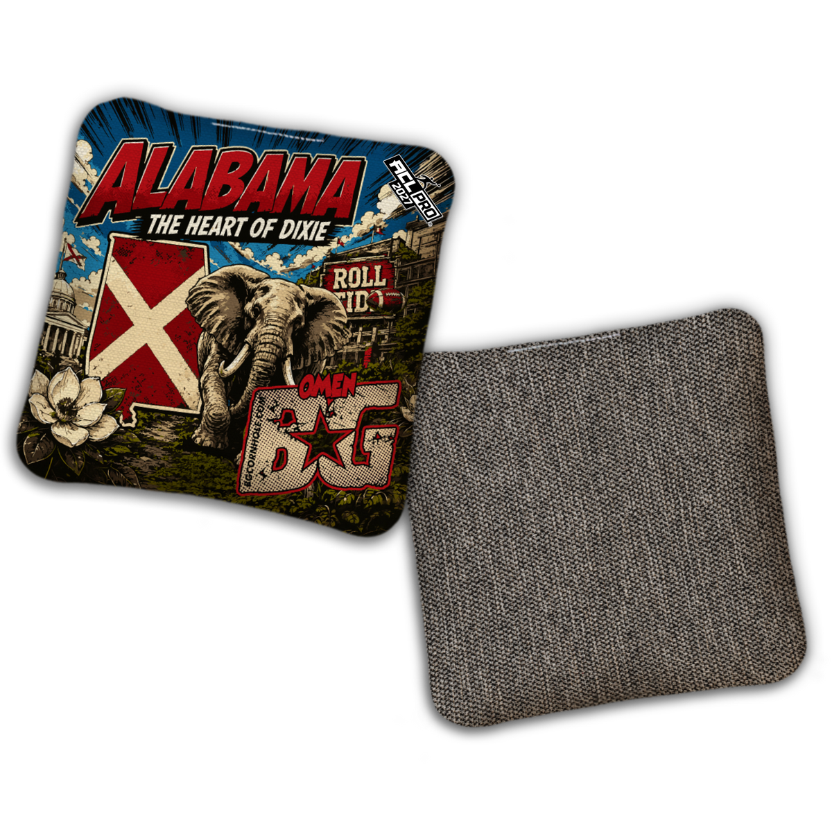 2027 BG Multiple Bag Models "Alabama Heart of Dixie" - ACL Pro Stamped Cornhole Bags - SET OF 4 BAGS