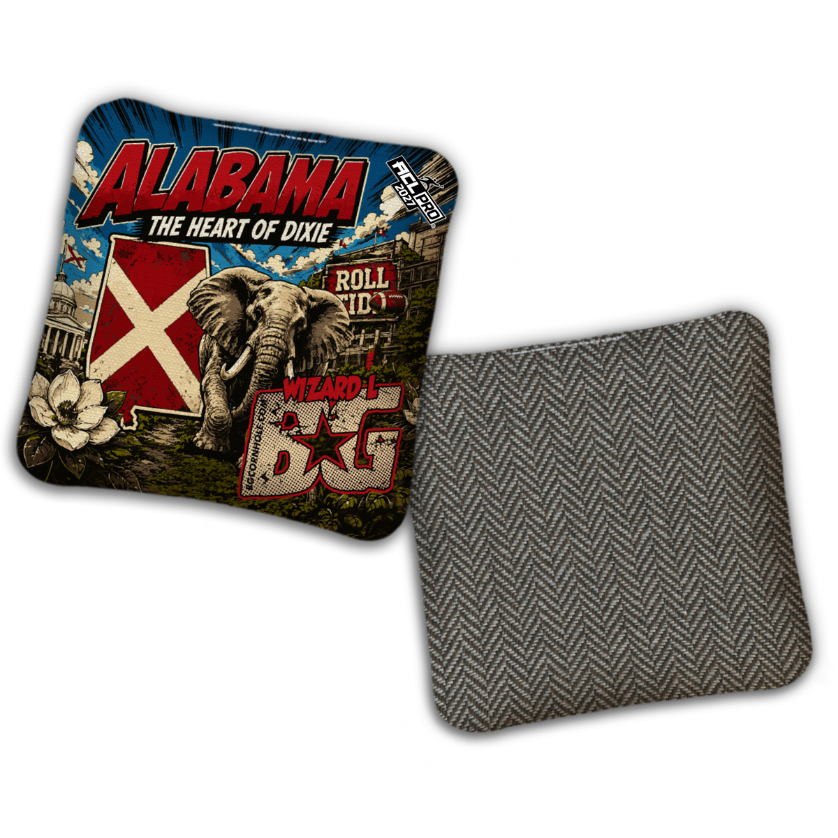 2027 BG Multiple Bag Models "Alabama Heart of Dixie" - ACL Pro Stamped Cornhole Bags - SET OF 4 BAGS