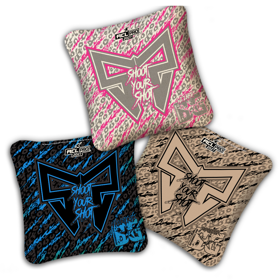 2027 BG Multiple Bag Models "Shoot Your Shot” Collab - ACL Pro Stamped Cornhole Bags - SET OF 4 BAGS