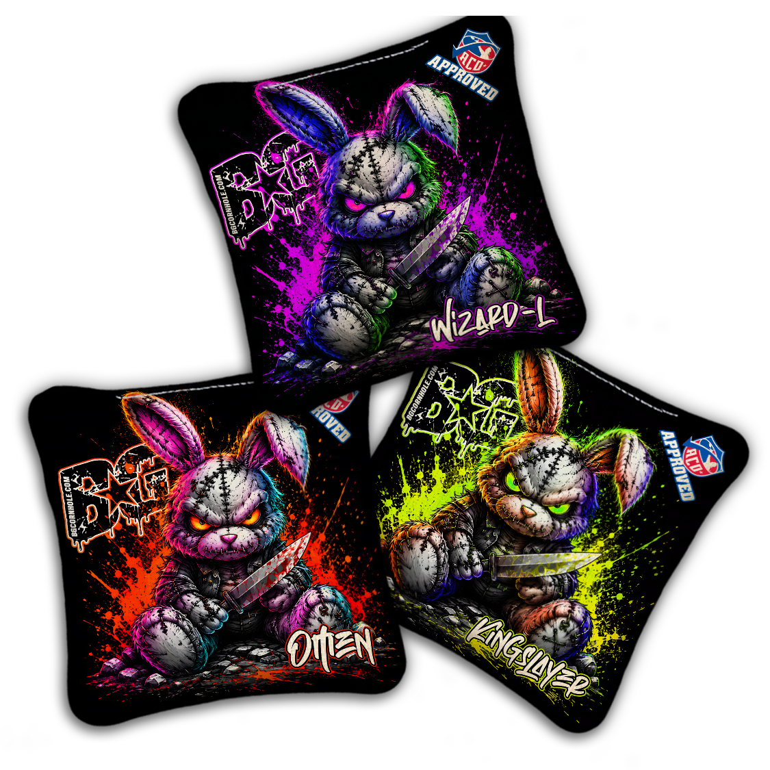 2027 ACO- BG Multiple Bag Models "BAD BUNNY" - Pro Stamped Cornhole Bags - SET OF 4 BAGS