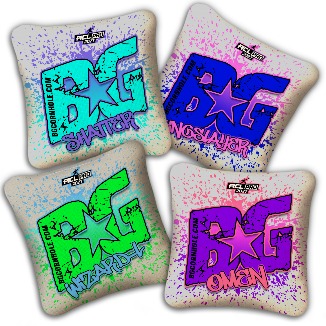 2027 BG Multiple Bag Models "PAINT SPLATTER" - ACL Pro Stamped Cornhole Bags - SET OF 4 BAGS