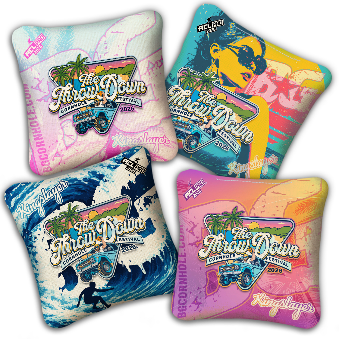 2026 Multiple Bag Models  “The Throw Down” - ACL Pro Stamped Cornhole Bags - SET OF 4