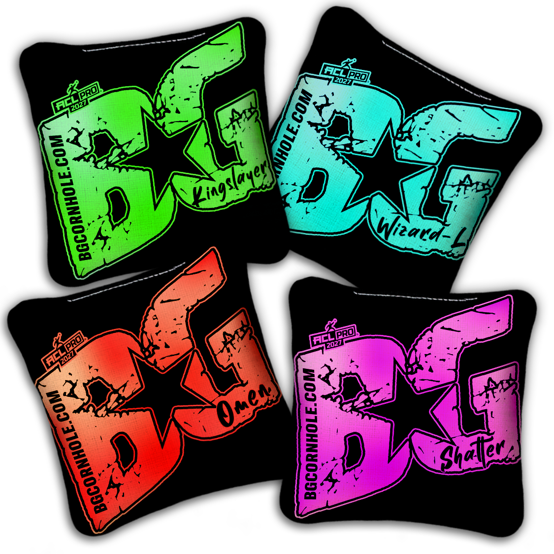 2027 BG Multiple Bag Models "BLACKOUT" - ACL Pro Stamped Cornhole Bags - SET OF 4 BAGS