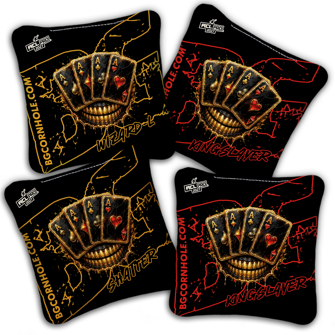 2027 BG Multiple Bag Models "DEAD MANS HAND " - ACL Pro Stamped Cornhole Bags - SET OF 4 BAGS
