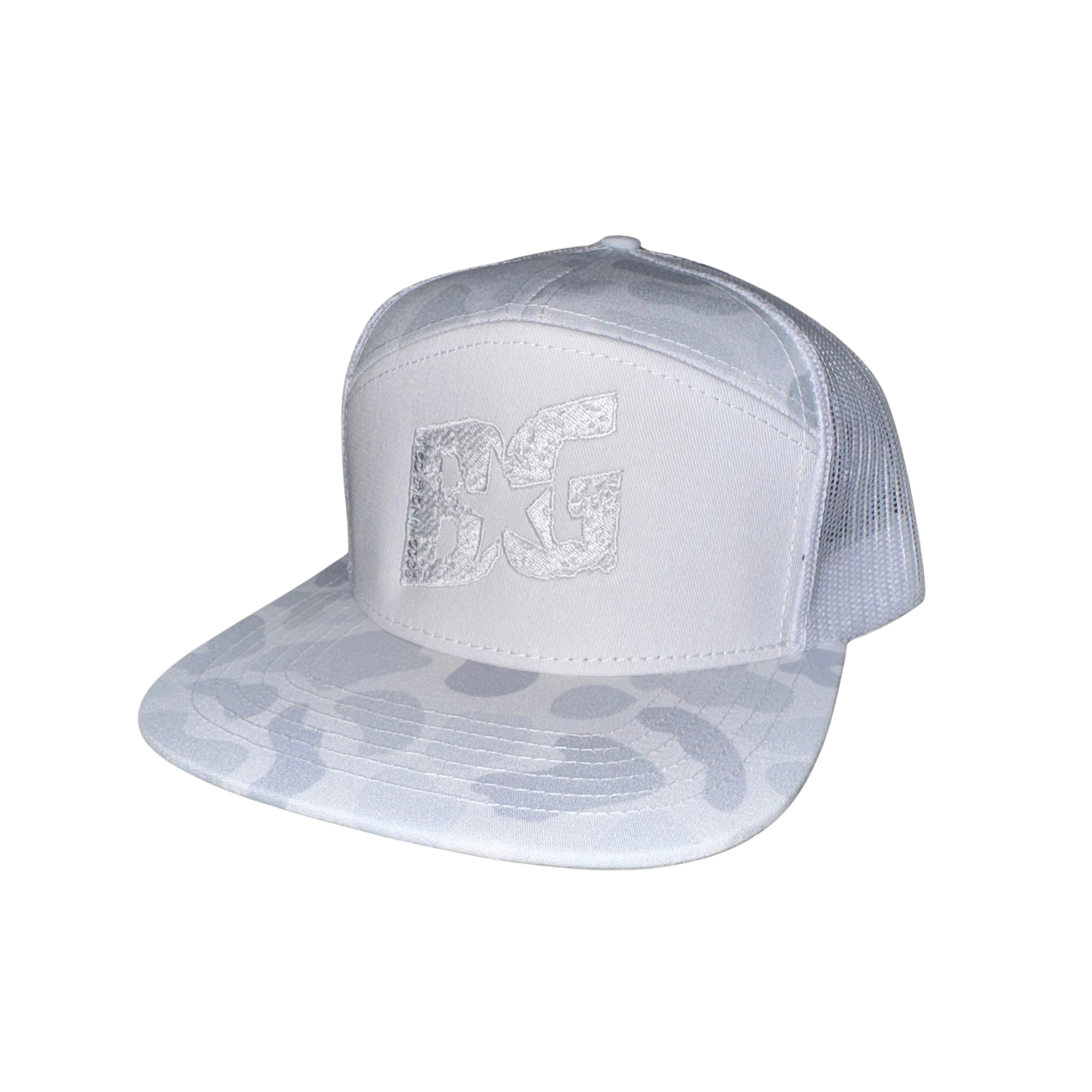 White Camo BG Richardson Flat bill - 7 Panel Snap Back