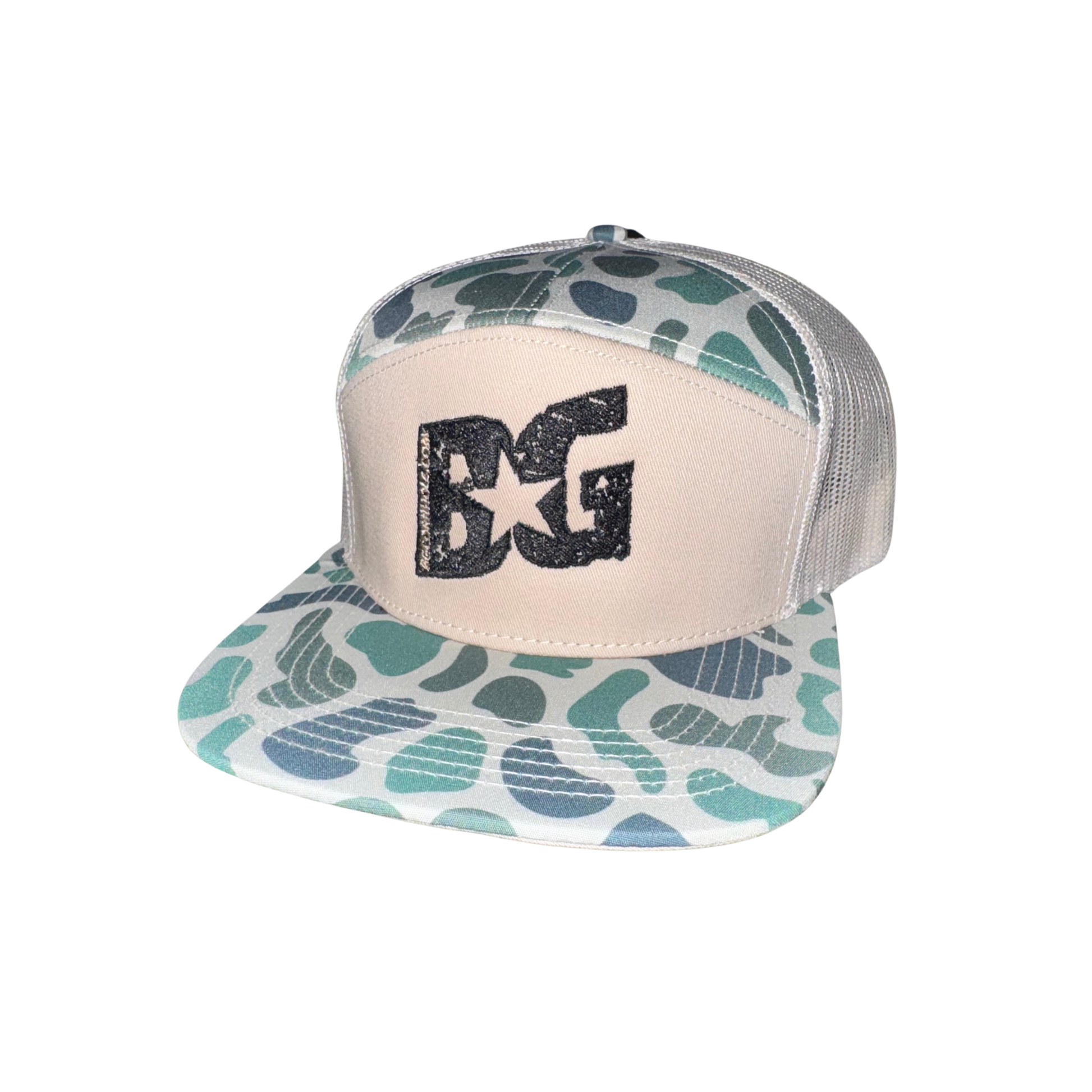 Green Camo BG Richardson Flat bill - 7 Panel Snap Back