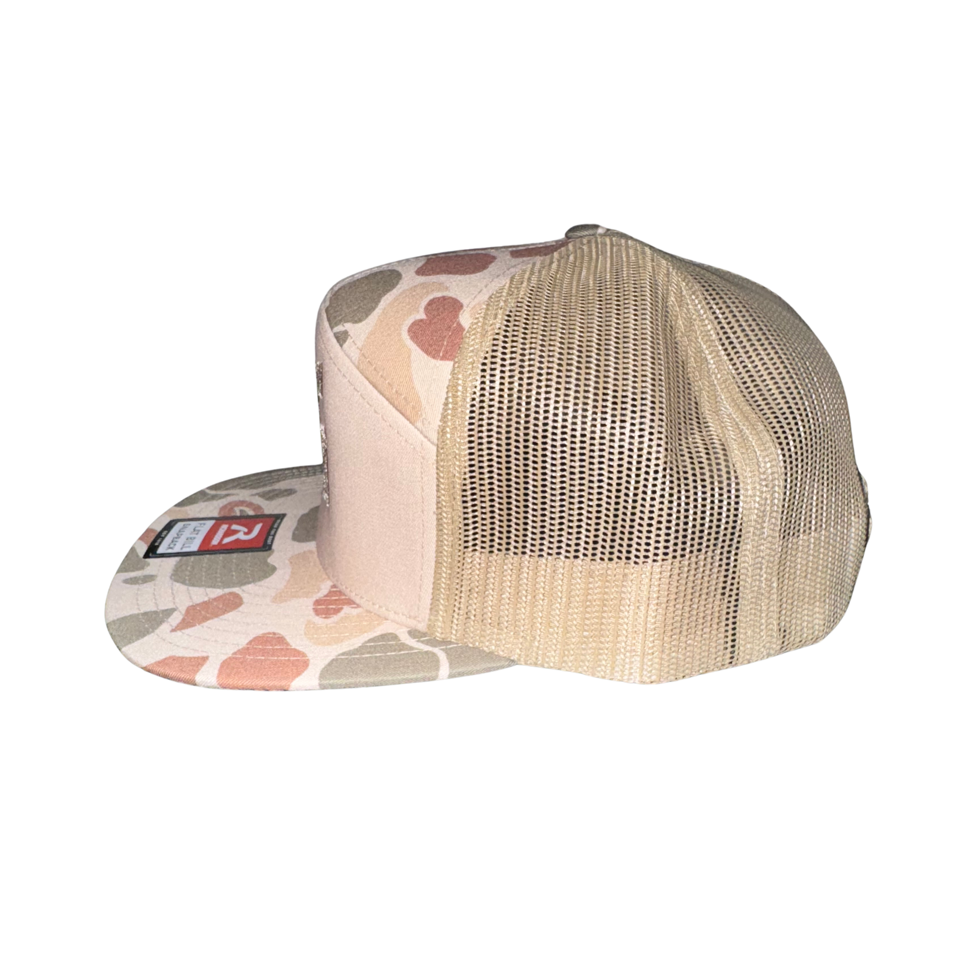 Brown Camo BG Richardson Flat bill - 7 Panel Snap Back