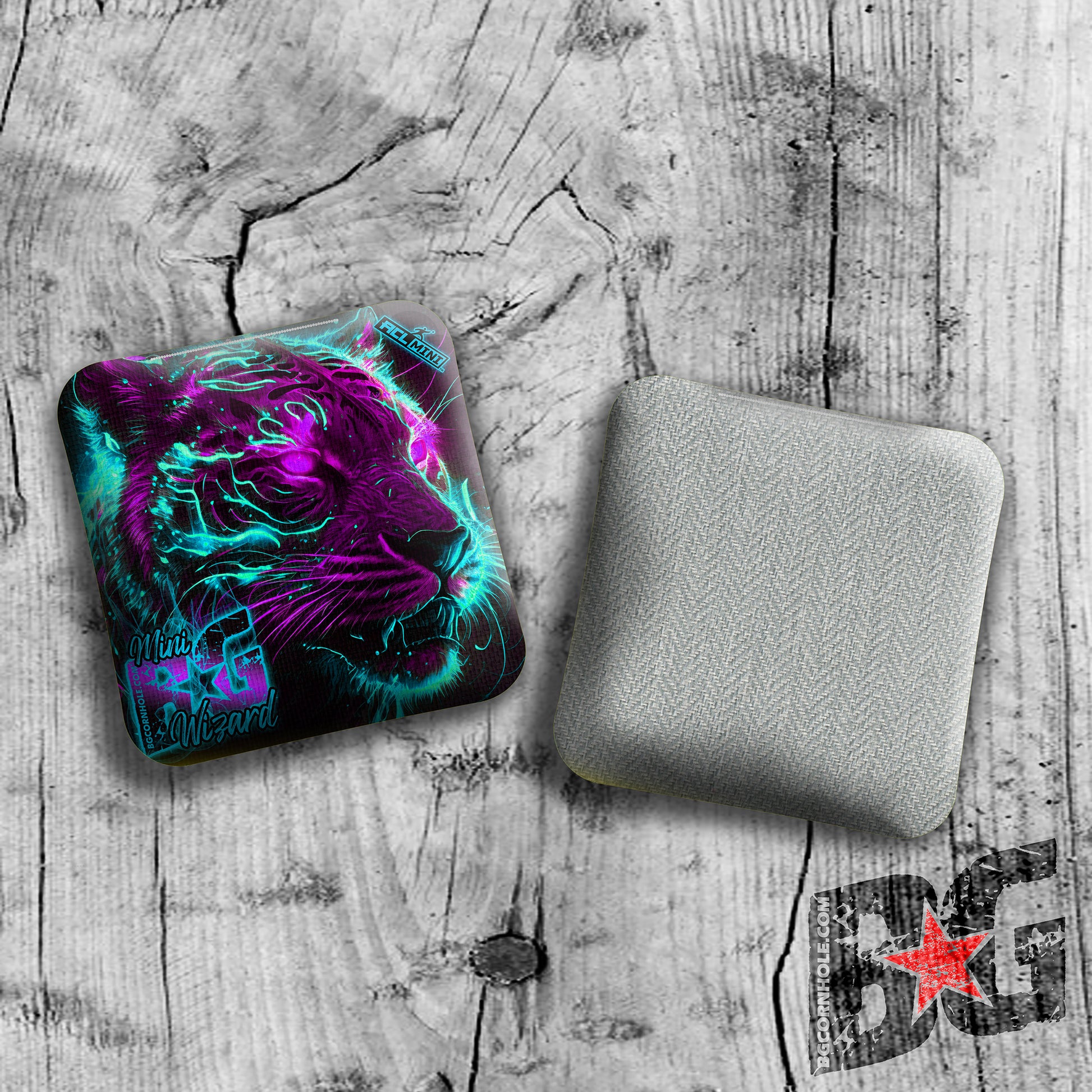 MULTIPLE BAG TYPES - BG EYE OF TIGER 4" Mini Cornhole Bags- Set of 4 Bags