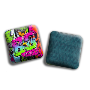 BG Wizard 4" Mini Cornhole Bags - “DEFACED GRAFFITI” - Set of 4 Bags