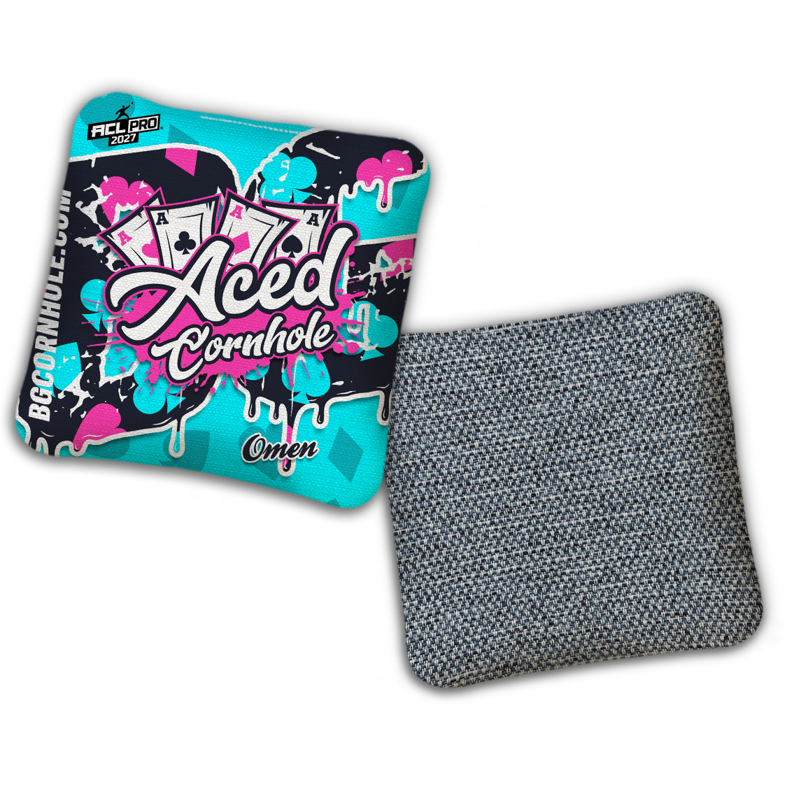 2027 BG Multiple Bag Models - "Aced Suits” Ace Cornhole Collab - ACL Pro Stamped Cornhole Bags - SET OF 4 BAGS