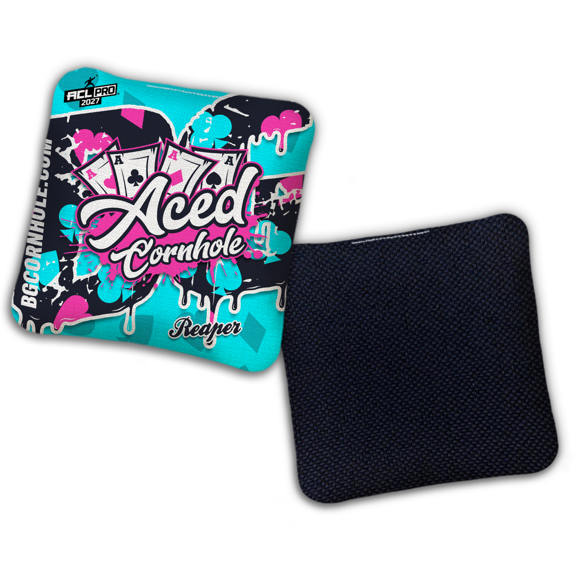 2027 BG Multiple Bag Models - "Aced Suits” Ace Cornhole Collab - ACL Pro Stamped Cornhole Bags - SET OF 4 BAGS