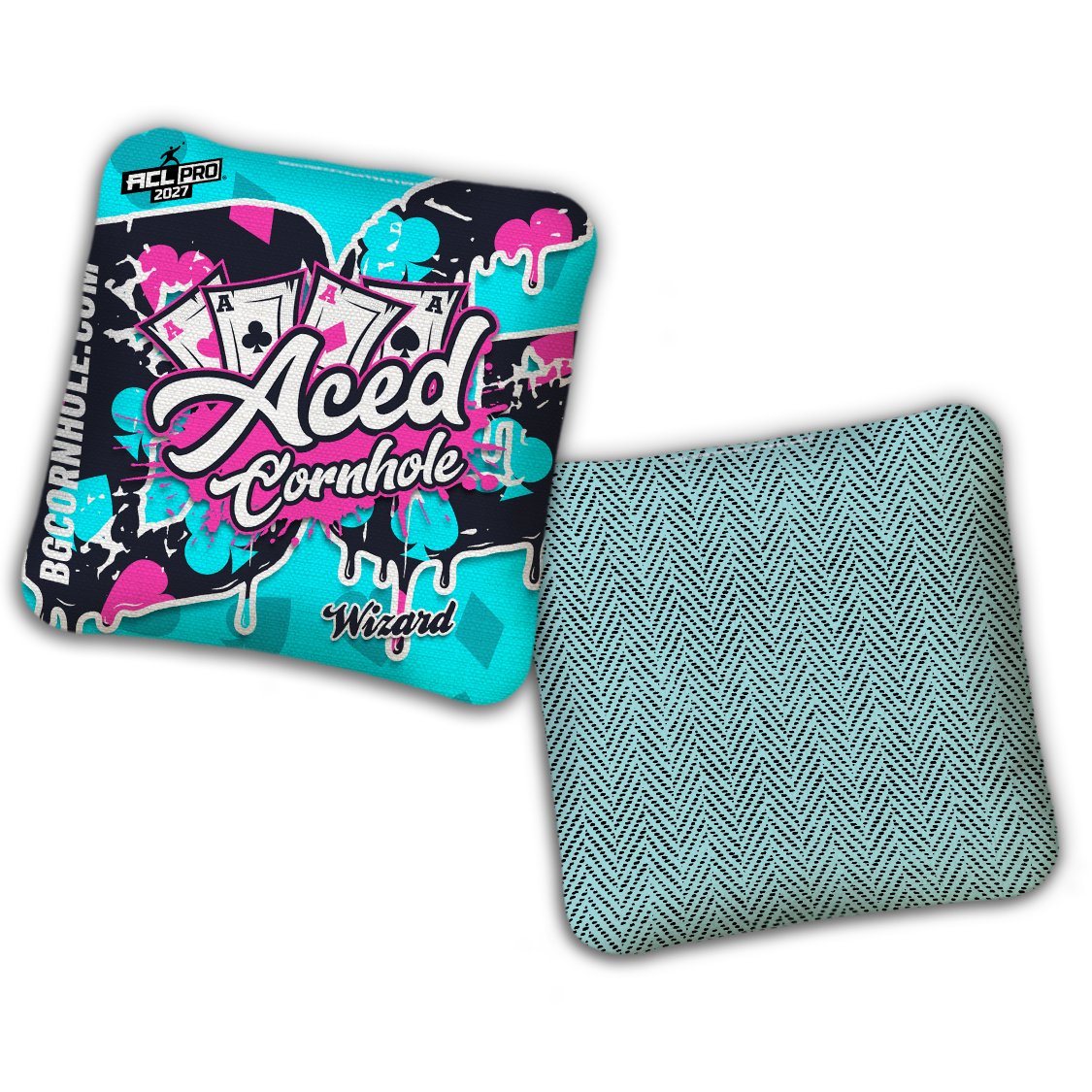 2027 BG Multiple Bag Models - "Aced Suits” Ace Cornhole Collab - ACL Pro Stamped Cornhole Bags - SET OF 4 BAGS