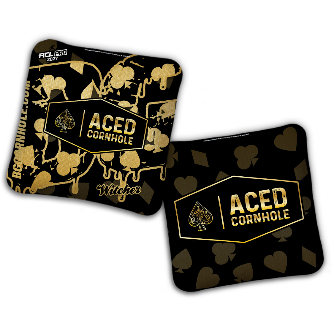2027 ACL - BG Multiple Bag Models - "Aced Suits” Ace Cornhole Collab - Pro Stamped Cornhole Bags - SET OF 4 BAGS