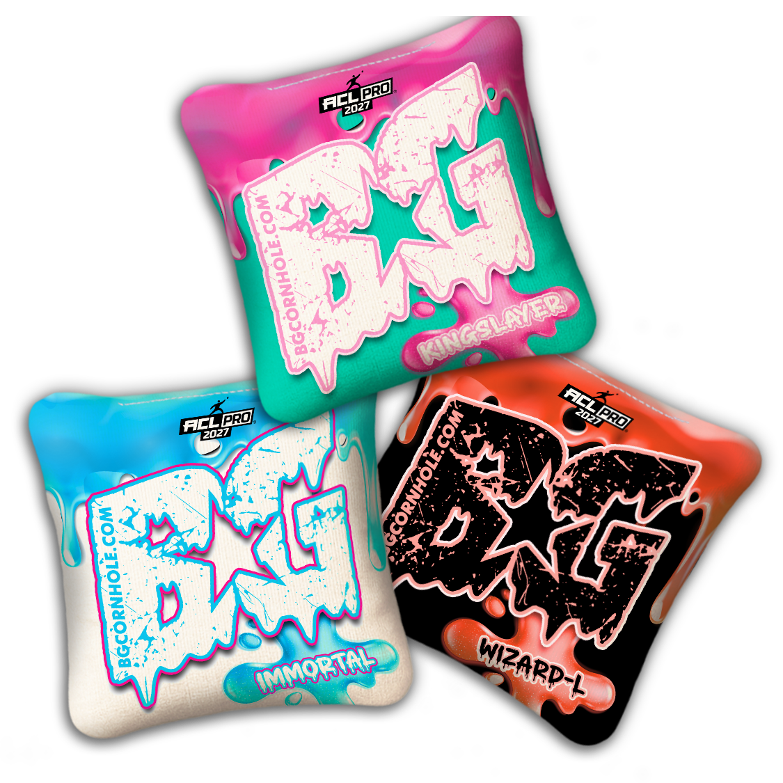 2027 ACL - BG Multiple Bag Models "DRIP" - Pro Stamped Cornhole Bags - SET OF 4 BAGS