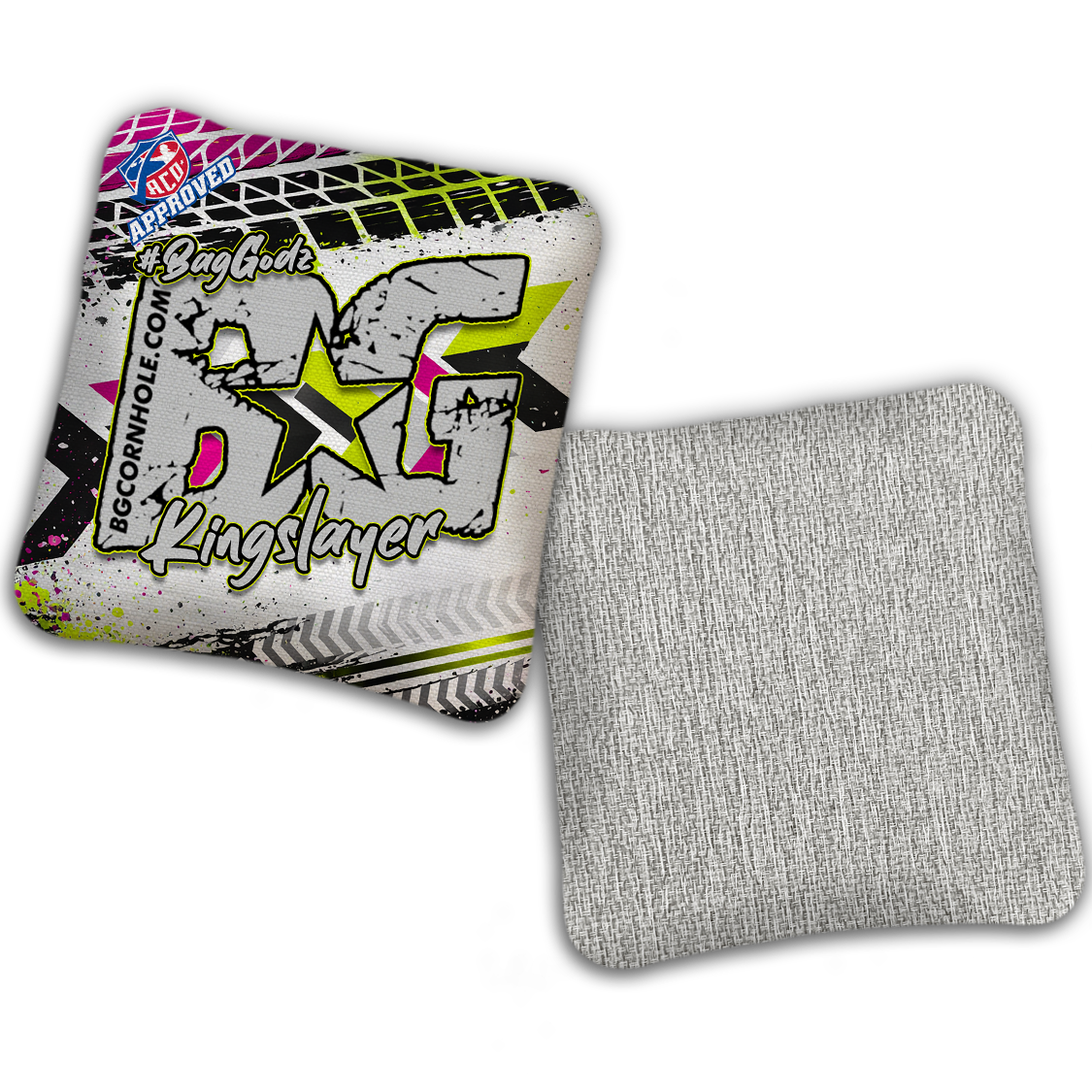 2027 ACO - BG Multiple Bag Models "GRUNGE TRACKS" - Pro Stamped Cornhole Bags - SET OF 4 BAGS