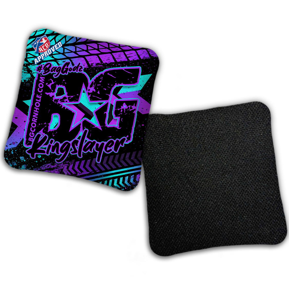 2027 ACO - BG Multiple Bag Models "GRUNGE TRACKS" - Pro Stamped Cornhole Bags - SET OF 4 BAGS