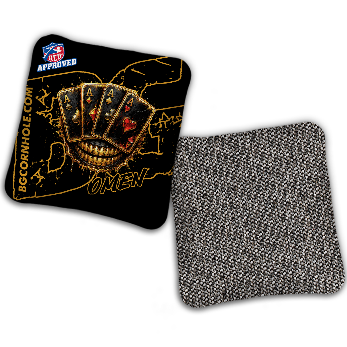 2027 ACO - BG Multiple Bag Models "DEAD MANS HAND " - Pro Stamped Cornhole Bags - SET OF 4 BAGS