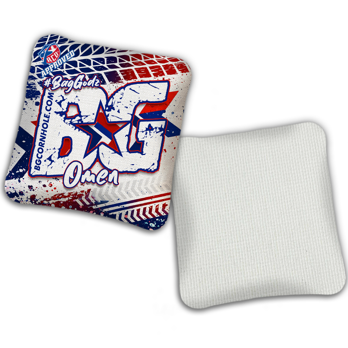 2027 ACO - BG Multiple Bag Models "GRUNGE TRACKS" - Pro Stamped Cornhole Bags - SET OF 4 BAGS