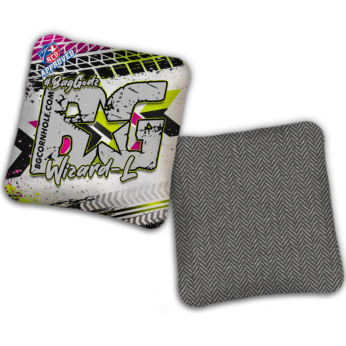 2027 ACO - BG Multiple Bag Models "GRUNGE TRACKS" - Pro Stamped Cornhole Bags - SET OF 4 BAGS