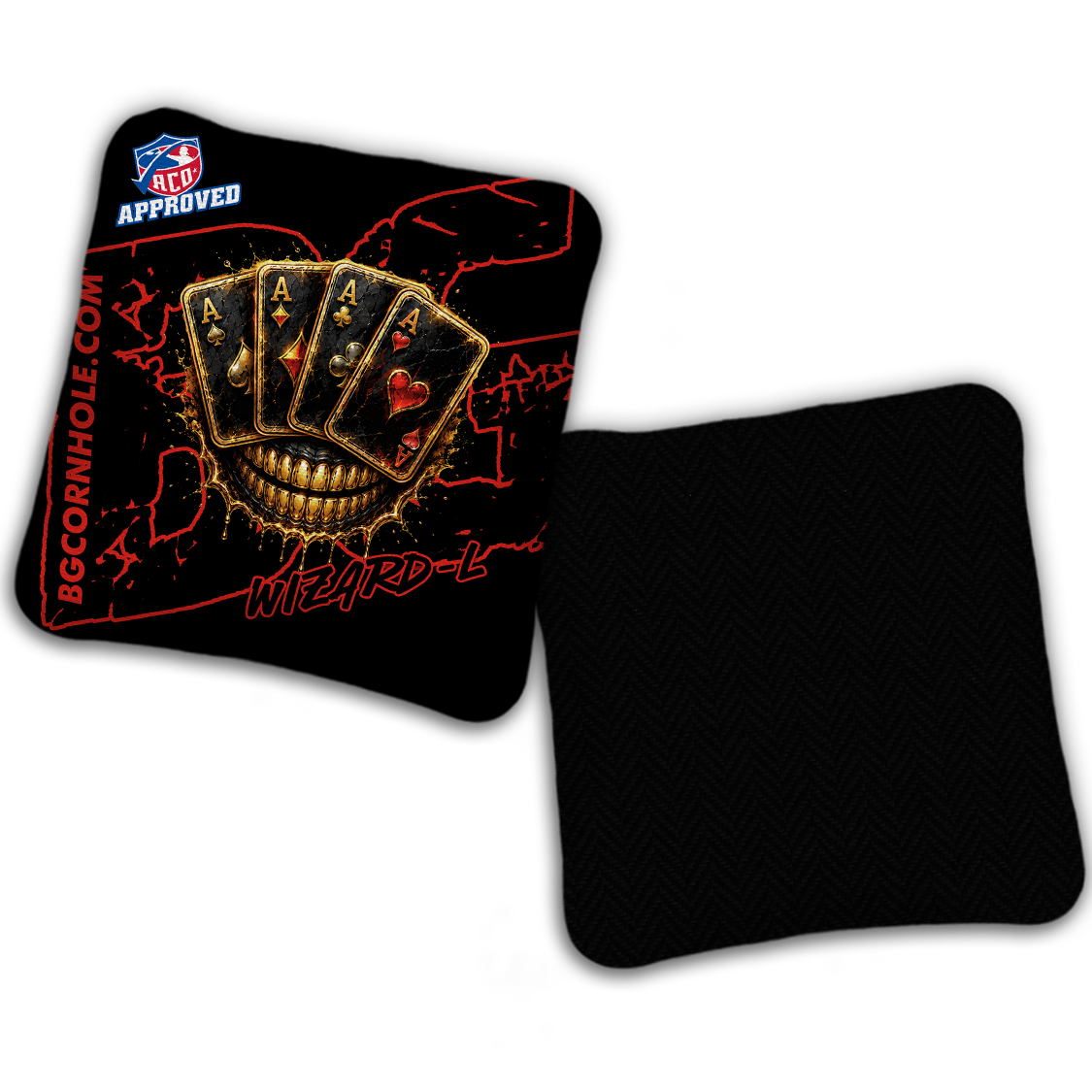 2027 ACO - BG Multiple Bag Models "DEAD MANS HAND " - Pro Stamped Cornhole Bags - SET OF 4 BAGS