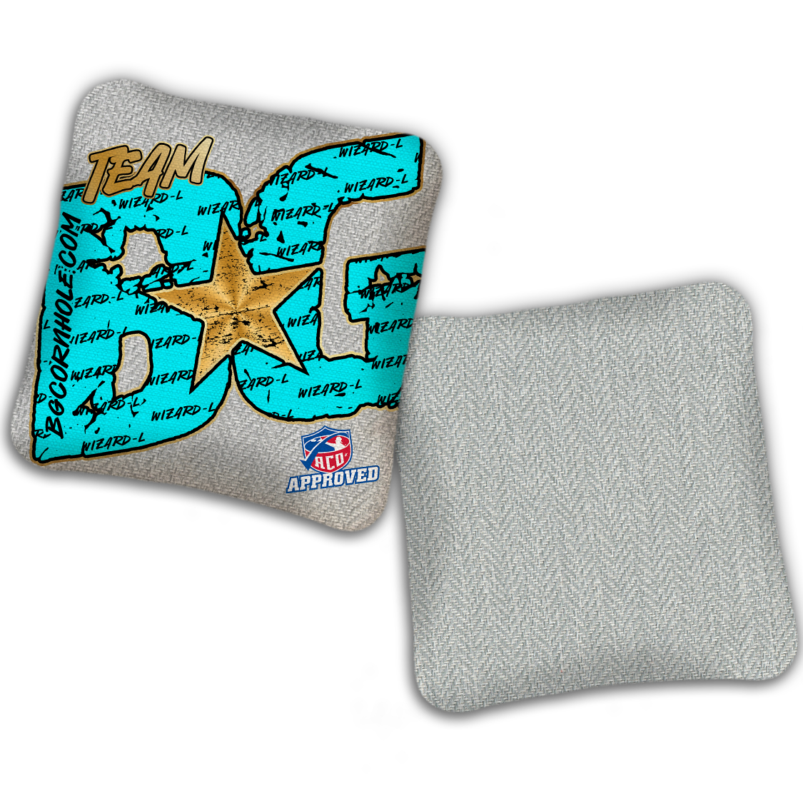 2027 ACO - BG Wizard L "Big BG Colormatch" - Pro Stamped Cornhole Bags - SET OF 4 BAGS