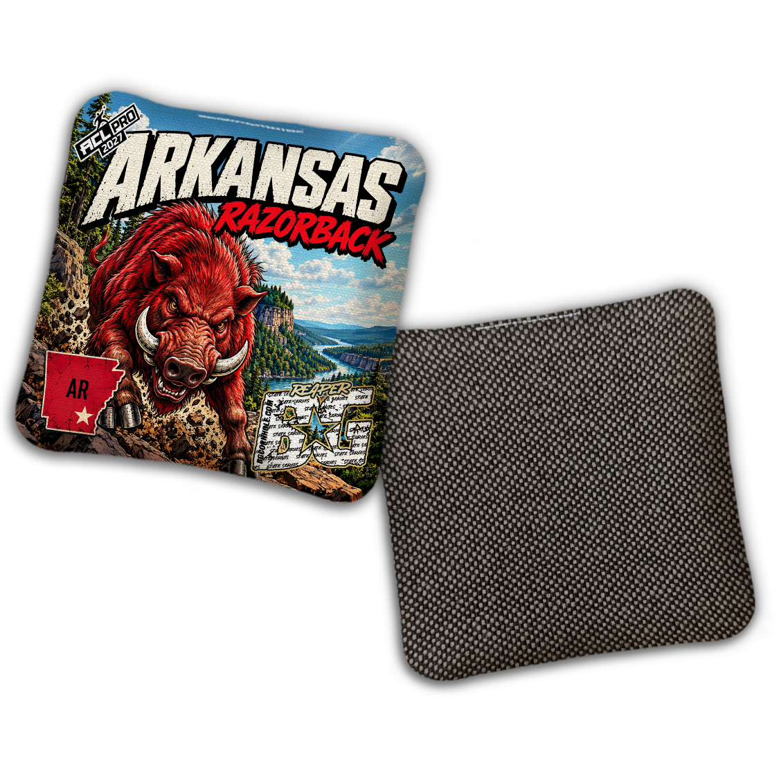 2027 BG Multiple Bag Models "Arkansas Razorback" - ACL Pro Stamped Cornhole Bags