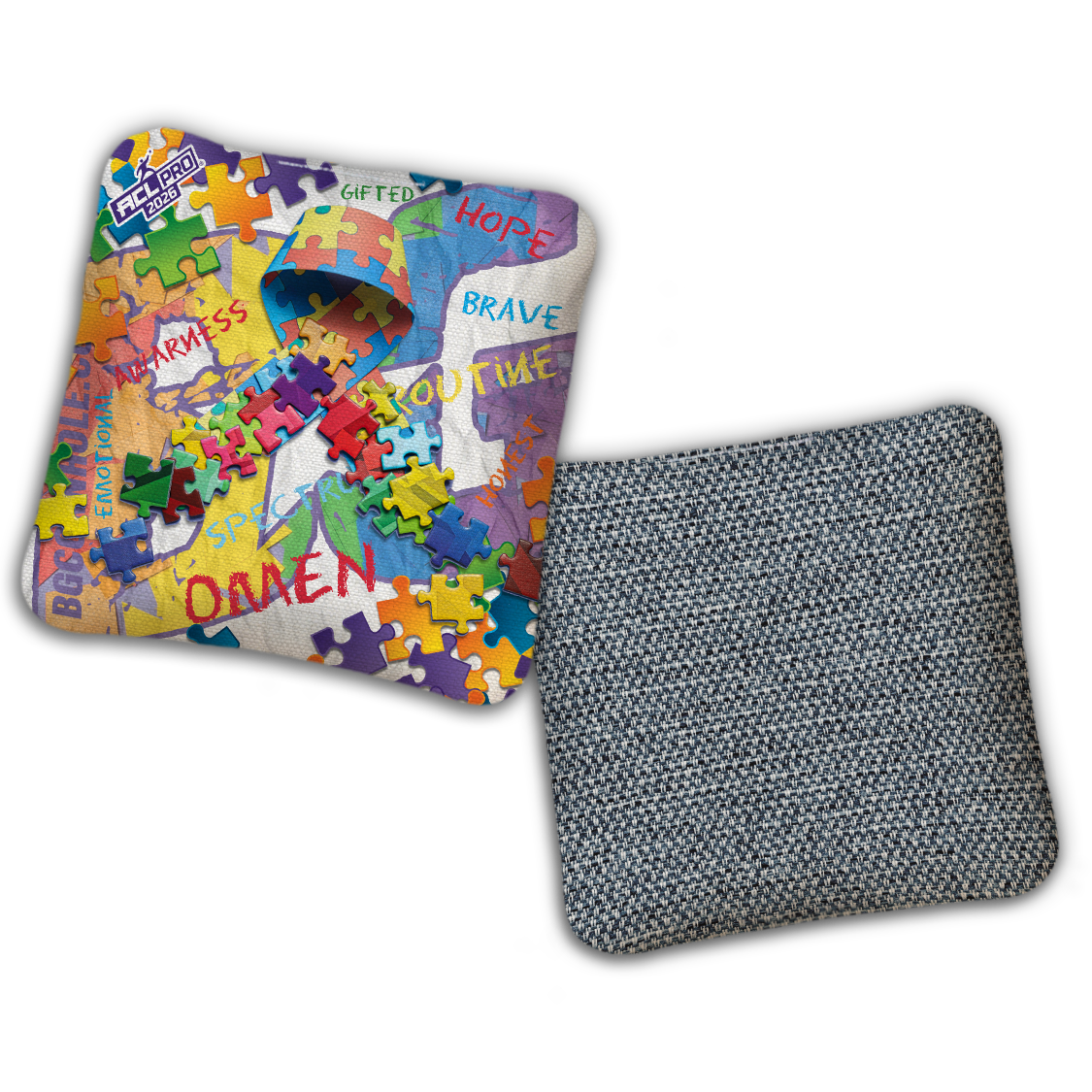 2026 BG Multiple Bag Models "Autism 2026" - ACL Pro Stamped Cornhole Bags - SET OF 4 BAGS