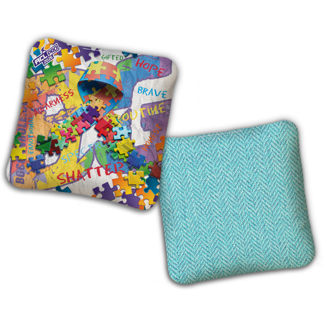 2026 BG Multiple Bag Models "Autism 2026" - ACL Pro Stamped Cornhole Bags - SET OF 4 BAGS
