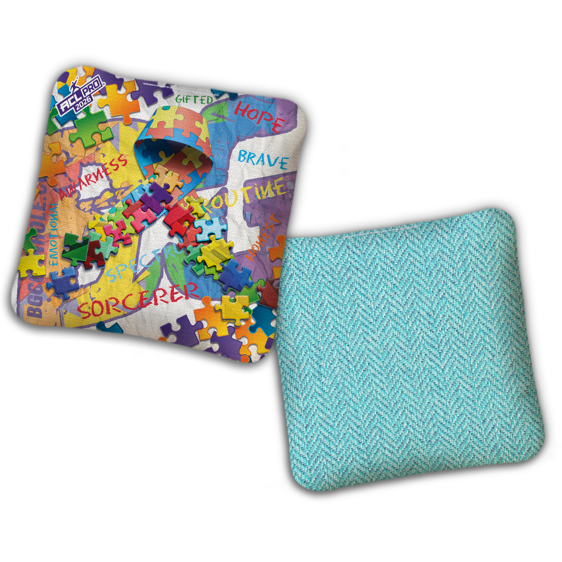 2026 BG Multiple Bag Models "Autism 2026" - ACL Pro Stamped Cornhole Bags - SET OF 4 BAGS